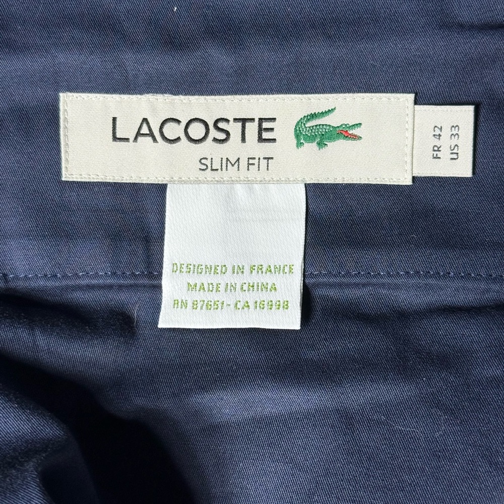Lacoste Slim Fit Navy Dress Pants Size 33